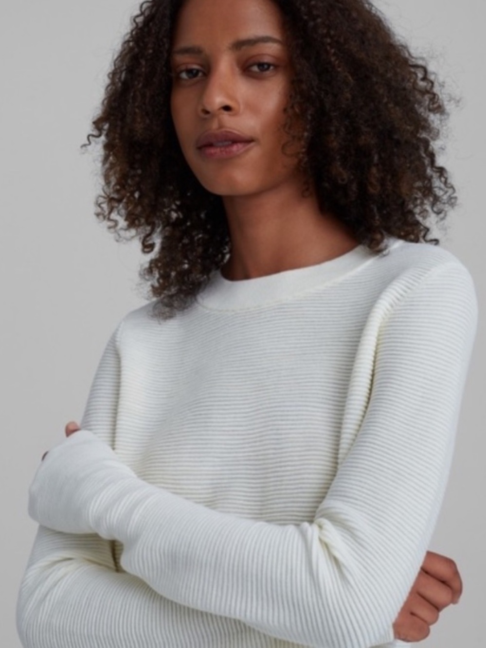 Club Monaco Cream Ribbed Sweater